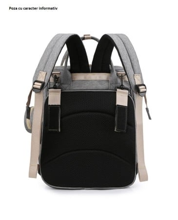 Geanta Bebe Avamsi AVALL-HT9011 tip rucsac scutece cu patut pliabil, Straight, incapatoare, impermeabila, versatila, ergonomica si sigura pentru mama, tata si copil [6]