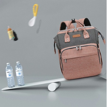 Geanta Bebe Avamsi LL-1 tip rucsac scutece cu patut pliabil, Straight, incapatoare, impermeabila, versatila, ergonomica si sigura pentru mama, tata si copil [5]