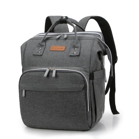 GENTI BEBELUSI - Geanta Bebe Avamsi LL-1 tip rucsac scutece cu patut pliabil, Straight, incapatoare, impermeabila, versatila, ergonomica si sigura pentru mama, tata si copil
