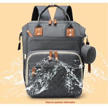 Geanta Bebe Ecaterina LL-HT9010  tip rucsac scutece, Straight, incapatoare, impermeabila, versatila, ergonomica si sigura pentru mama, tata si copil [5]