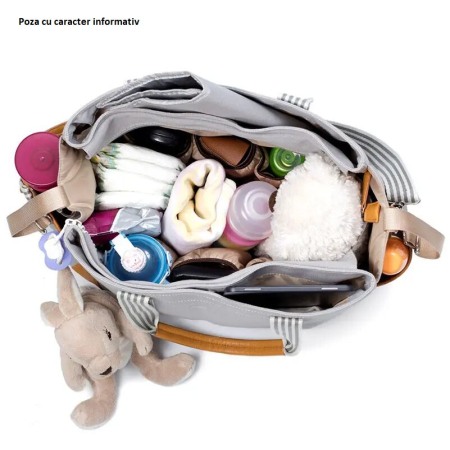 Geanta Bebe Avamsi LL-MF1801 tip rucsac scutece, Straight, incapatoare, impermeabila, versatila, ergonomica si sigura pentru mama, tata si copil [3]