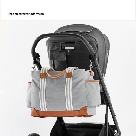 Geanta Bebe Avamsi LL-MF1801 tip rucsac scutece, Straight, incapatoare, impermeabila, versatila, ergonomica si sigura pentru mama, tata si copil [4]