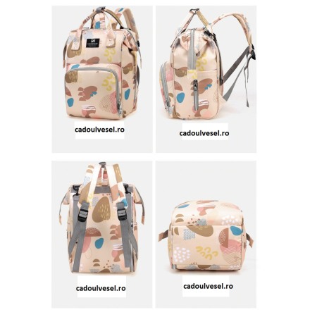 Geanta Bebe Delfina MB17 tip rucsac scutece, Straight, incapatoare, impermeabila, versatila, ergonomica si sigura pentru mama, tata si copil, 38x26x18 cm [1]