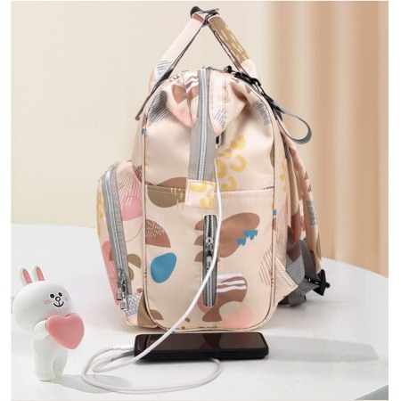 Geanta Bebe Delfina MB17 tip rucsac scutece, Straight, incapatoare, impermeabila, versatila, ergonomica si sigura pentru mama, tata si copil, 38x26x18 cm [6]