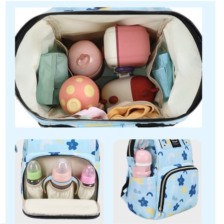 Geanta Bebe Eleonora MB07 tip rucsac scutece, Straight, incapatoare, impermeabila, versatila, ergonomica si sigura pentru mama, tata si copil, 38x26x18 cm [6]