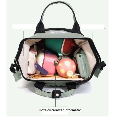 Geanta Bebe Lena MB38 tip rucsac scutece, Straight, incapatoare, impermeabila, versatila, ergonomica si sigura pentru mama, tata si copil, 38x26x18 cm [5]