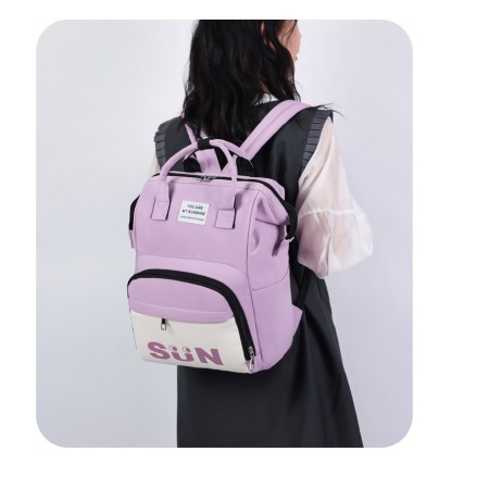 Geanta Bebe Lena MB38 tip rucsac scutece, Straight, incapatoare, impermeabila, versatila, ergonomica si sigura pentru mama, tata si copil, 38x26x18 cm [5]