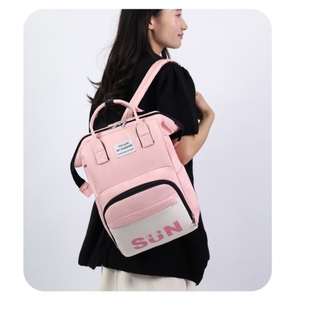 Geanta Bebe Lena MB38 tip rucsac scutece, Straight, incapatoare, impermeabila, versatila, ergonomica si sigura pentru mama, tata si copil, 38x26x18 cm [3]