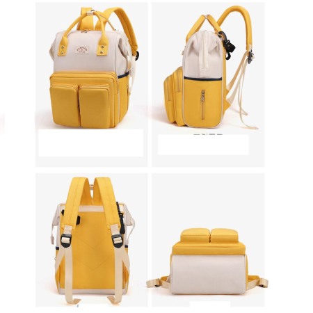 Geanta Bebe Luna LL-618 tip rucsac scutece, Straight, incapatoare, impermeabila, versatila, ergonomica si sigura pentru mama, tata si copil, 38x26x16 cm [9]