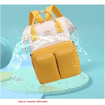 Geanta Bebe Luna LL-618 tip rucsac scutece, Straight, incapatoare, impermeabila, versatila, ergonomica si sigura pentru mama, tata si copil, 38x26x16 cm [5]