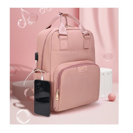 Geanta Bebe Ruby MB23 tip rucsac scutece, Straight, incapatoare, impermeabila, versatila, ergonomica si sigura pentru mama, tata si copil, 39x29x15 cm [7]
