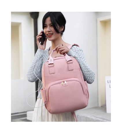 Geanta Bebe Ruby MB23 tip rucsac scutece, Straight, incapatoare, impermeabila, versatila, ergonomica si sigura pentru mama, tata si copil, 39x29x15 cm [9]