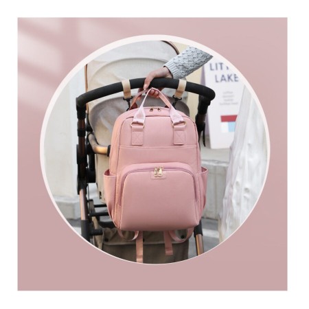 Geanta Bebe Ruby MB23 tip rucsac scutece, Straight, incapatoare, impermeabila, versatila, ergonomica si sigura pentru mama, tata si copil, 39x29x15 cm [8]