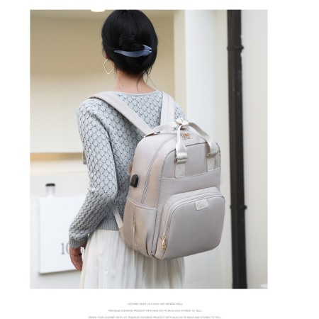Geanta Bebe Ruby MB23 tip rucsac scutece, Straight, incapatoare, impermeabila, versatila, ergonomica si sigura pentru mama, tata si copil, 39x29x15 cm [2]