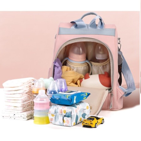 Geanta Bebe Sara MB42 tip rucsac scutece, Straight, incapatoare, impermeabila, versatila, ergonomica si sigura pentru mama, tata si copil, 32x31x14 cm [1]