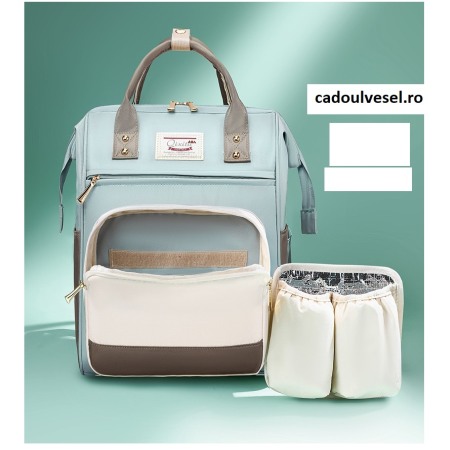 Geanta Bebe Silvia MB09 tip rucsac scutece, Straight, incapatoare, impermeabila, versatila, ergonomica si sigura pentru mama, tata si copil, 40x29x18 cm [5]