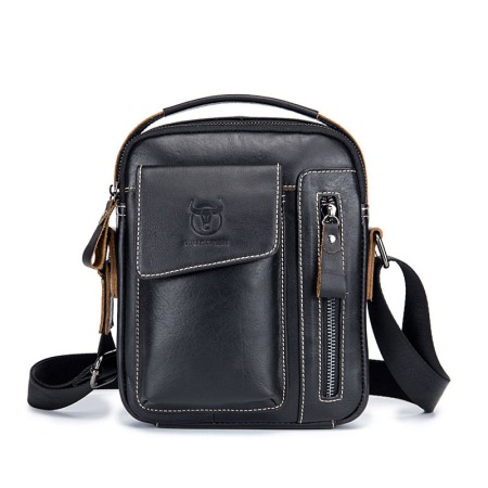 Geanta barbati, William GB5676, Piele Naturala, Negru 23x18x8 cm [3]