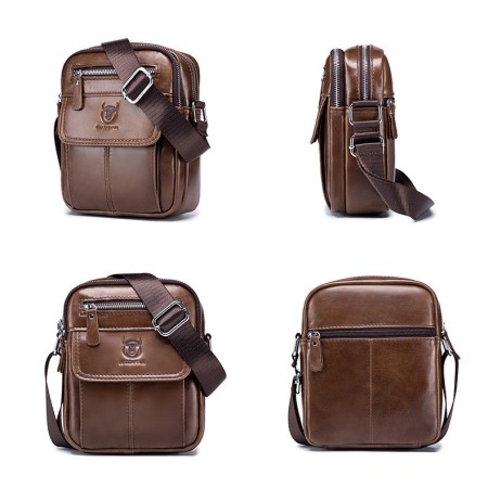 Geanta barbati, Alexander GB5848, Piele Naturala, Maro, 21x17x8 cm [5]