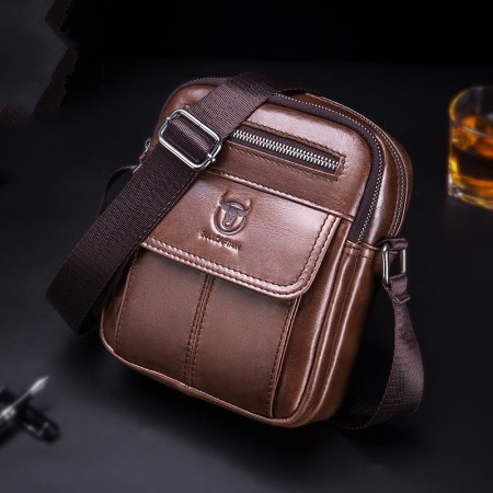 Geanta barbati, Alexander GB5848, Piele Naturala, Maro, 21x17x8 cm [1]