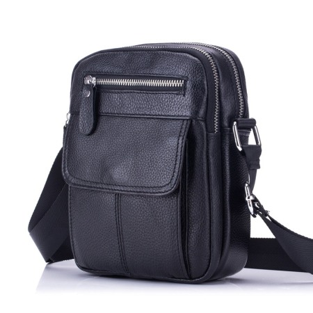 Geanta barbati, Alexander GB7899, Piele Naturala, Negru, 21x17x8 cm [3]