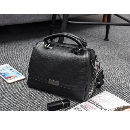 Geanta dama AVAMSI, BS-8655, bareta pentru umar, Negru, 25x14x19 cm [2]