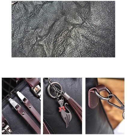 Geanta dama AVAMSI, BS-8687, bareta pentru umar, Negru, 26x24x11 cm [2]