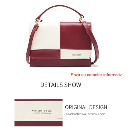 Geanta dama AVAMSI, F1205-1, bareta pentru umar, Roz, 21x15x7 cm [3]