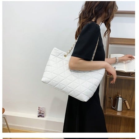 Geanta dama AVAMSI, HZD-ZZ1871, bareta pentru umar, Alb, 39x28x13cm [8]