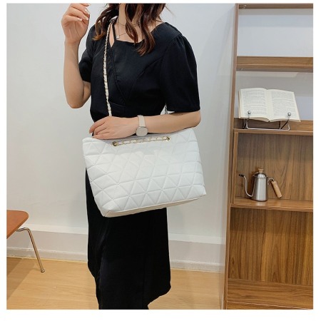 Geanta dama AVAMSI, HZD-ZZ1871, bareta pentru umar, Alb, 39x28x13cm [7]