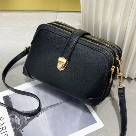 GENTI DAMA - Geanta dama Livia, 7769, Negru, 21x15x9 cm