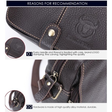 Geanta Piele Naturala, BullCaptain, BC-07-L, Maro, 22x21x8 cm [4]