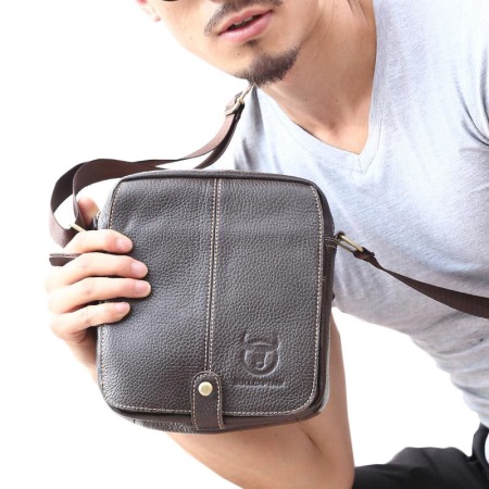 Geanta Piele Naturala, BullCaptain, BC-07-L, Maro, 22x21x8 cm [3]