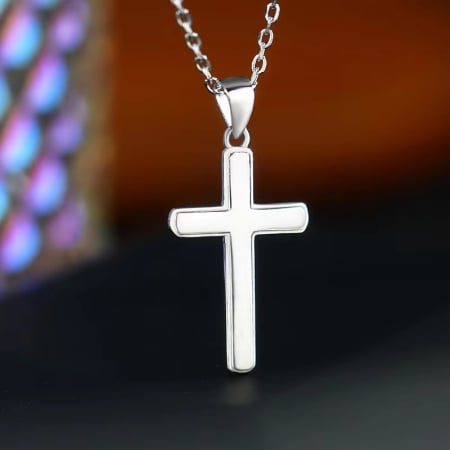 Lantisor cu pandativ cruce din argint  925, LD762, Darul cerului, placat cu rodiu [3]