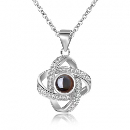 BIJUTERII ARGINT - Lantisor cu pandativ din argint  925, LD744, Perla nocturna, placat cu rodiu
