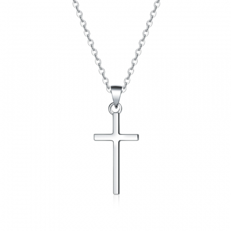 BIJUTERII ARGINT - Lantisor cu pandativ cruce din argint  925, LD750, Pacea sufletului, placat cu rodiu