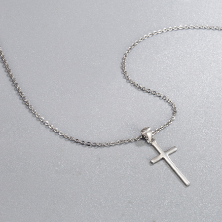 Lantisor cu pandativ cruce din argint  925, LD750, Pacea sufletului, placat cu rodiu [1]