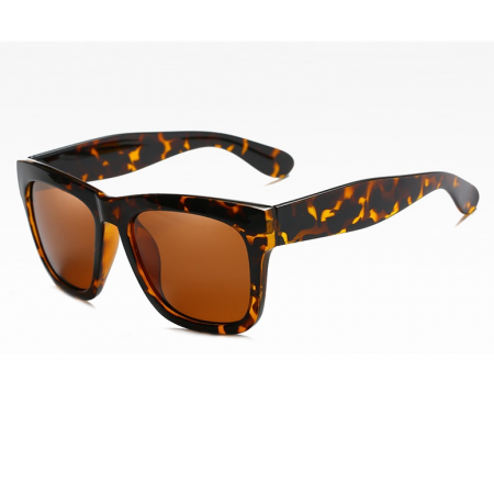 OCHELARI DE SOARE DAMA - Ochelari de soare dama, Vilde 2404 Wayfarer, Polarizati,Protectie UV Maro-Leopard