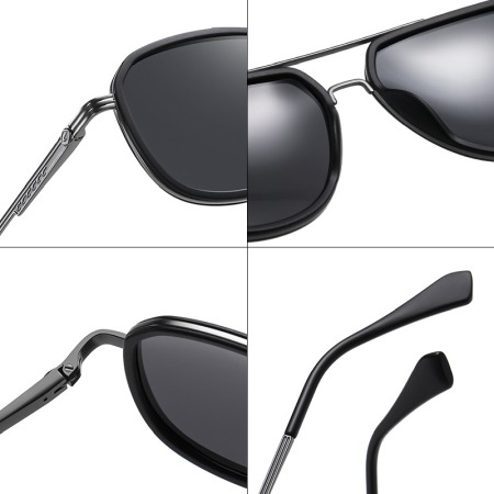 Ochelari de soare unisex AVAMSI XFT-C1770 Aviator, Polarizati, Negru [6]