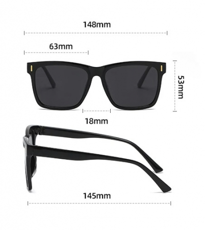 Ochelari de soare unisex Polarizati, Protectie UV, Mathias 1946 Wayfarer, Negru [1]