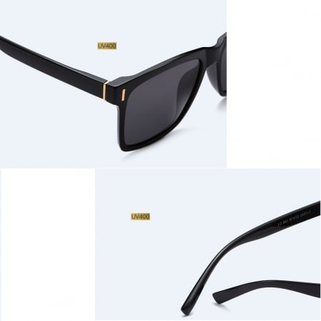 Ochelari de soare unisex Polarizati, Protectie UV, Mathias 1946 Wayfarer, Negru [3]