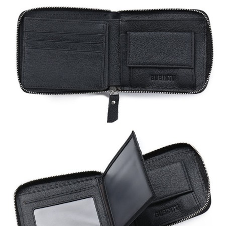 Portofel Barbati, Gubintu, GBT-8045, Negru, 12x10x2.5 cm, Piele naturala [4]