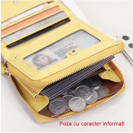 Portofel Dama, AVAMSI, DN-1033, Negru, 11.5x9x3cm [5]