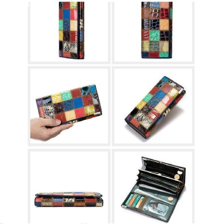 Portofel Dama, Avamsi, WST-4131 ,Multicolor, Piele naturala, 18.5X8.5X2.5 cm [2]