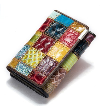 FEMEI - Portofel Dama, AVAMSI, WST-517 Multicolor, Piele naturala, 12.5X8X2 cm