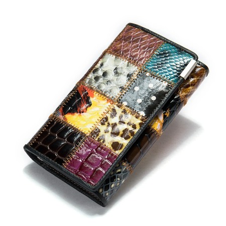 Portofel Dama, AVAMSI, WST-544, Multicolor, Piele naturala, 15.5x8.5x2.5 cm [0]