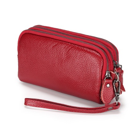 PORTOFELE DAMA - Portofel Dama, AVAMSI, YT-003, Rosu, 17x9.5x5 cm Piele naturala