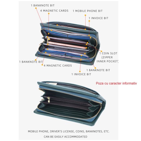 Portofel Dama, Baellerry, ZX-1912, Negru, 20x10x4.5 cm [7]