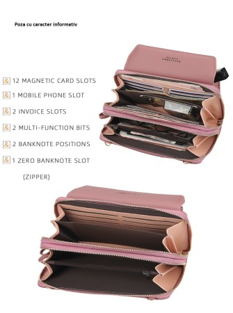 Portofel Dama, Ebba, 4582, Roz, 21X11x4.5cm [6]