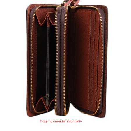 Portofel Unisex, Dama, Barbati, Baellerry, ZX-S6111, Cafeniu, 20.5x10.5x4 cm [7]