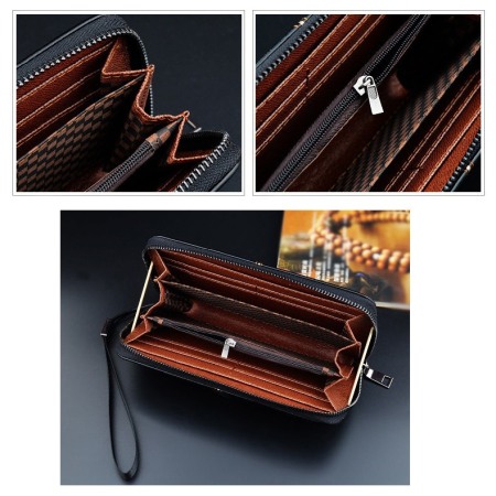 Portofel Unisex, Dama, Barbati, DAIQISI, TQ-A5014, Negru, 20x10x2.8 cm [3]